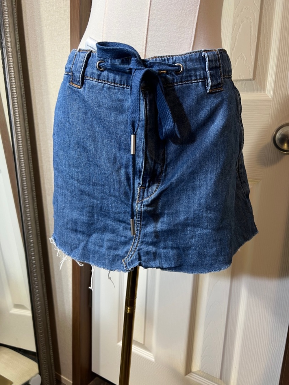 Joe's Jeans Light Blue Denim Skirt with Contrast Stitching